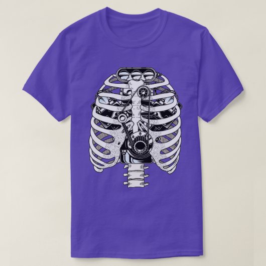 整備士カーエンジニアスケルトン整備士 Tシャツ (デザイン正面)