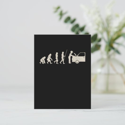 整備士カーチューナーの進化おもしろい整備士 ポストカード (スタンド正面)