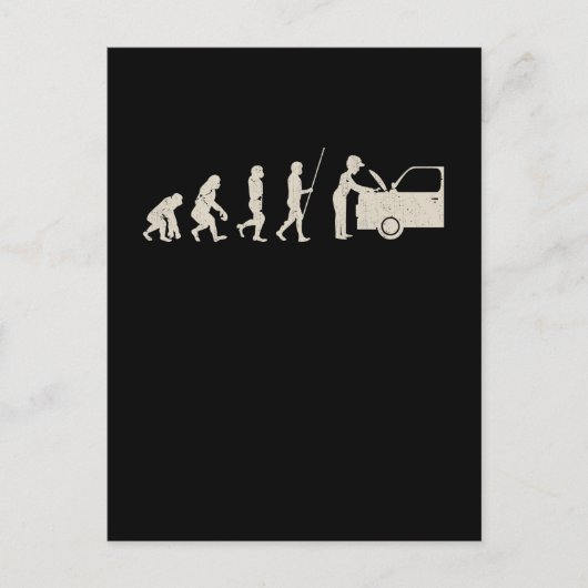 整備士カーチューナーの進化おもしろい整備士 ポストカード (正面)