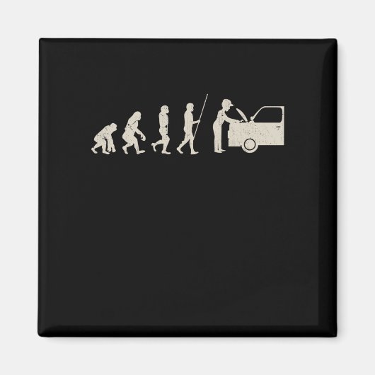 整備士カーチューナーの進化おもしろい整備士 マグネット (正面)