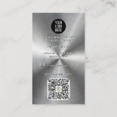 整備士ガレージメタリックシルバーラジアルメタルルック 名刺 (裏面)