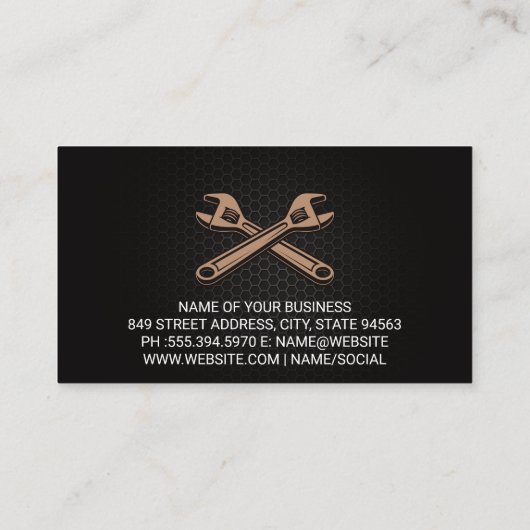 整備士ガレージロゴ | スポーツカーグラフィック 名刺 (裏面)