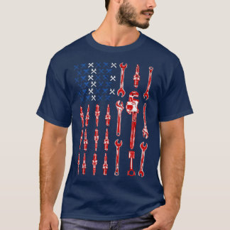 整備士シャツ整備士アメリカンフラグ整備士値リスト Tシャツ