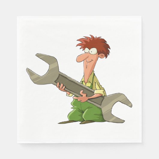 整備士ジャイアントスパナー スタンダードランチョンナプキン (正面)