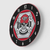整備士スカル ラージ壁時計 (傾斜)