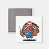 整備士スクワッドトルコ感謝祭ゴブラー マグネット (正面/裏面)