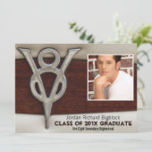 整備士スチューデントV8エンブレム写真グラッド 招待状 (スタンド正面)