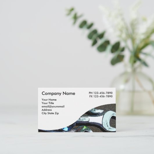 整備士テーマの名刺 名刺 (スタンド正面)