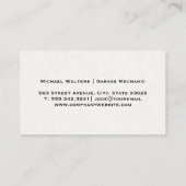 整備士ハンドツール | 鋼製ロゴ 名刺 (裏面)