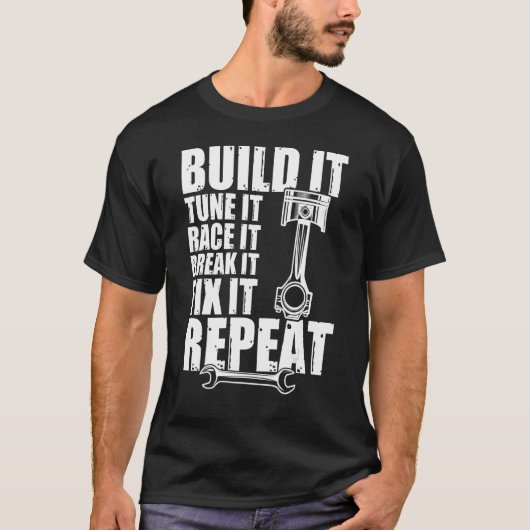 整備士パパ自動整備士ビルドIt車をチューニング Tシャツ (正面)
