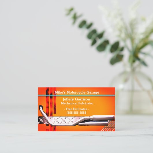 整備士パーソナライズされたQRコード名刺 名刺 (スタンド正面)