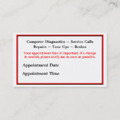 整備士ビジネスCard2-はカスタマイズ 予約カード (裏面)