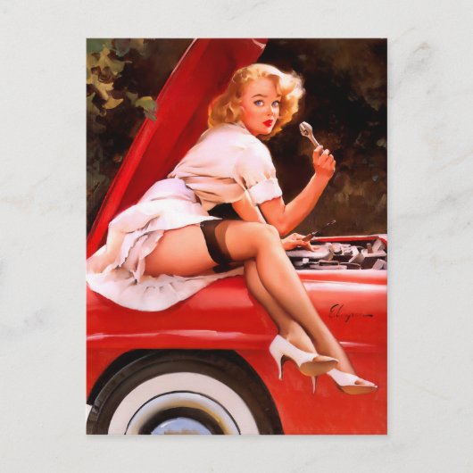 整備士ピン留め ポストカード (正面)