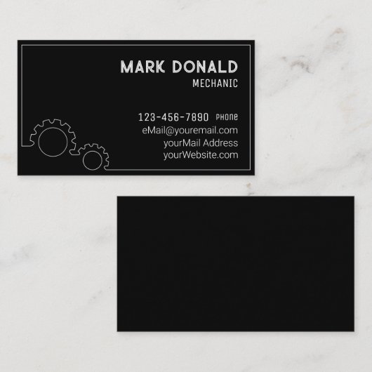 整備士モダンカスタム名刺 名刺 (正面/裏面)