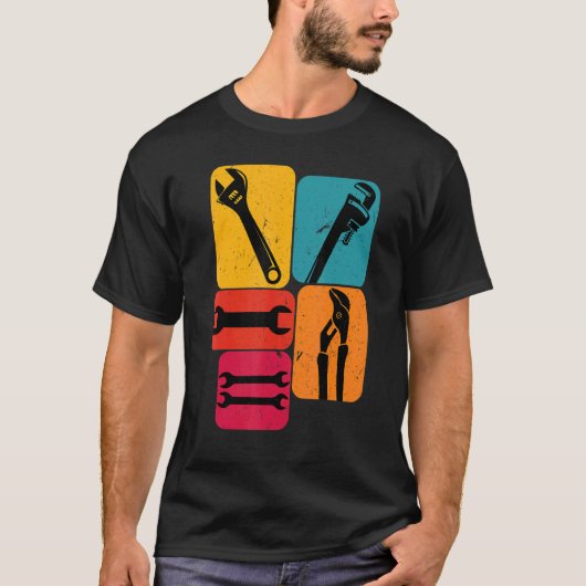 整備士レンチレトロデザイン Tシャツ (正面)