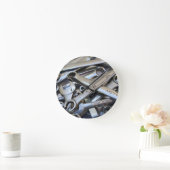 整備士レンチレンチマンケーブガレージ修理 ラウンド壁時計 (ホーム)