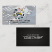 整備士レンチ付きエンジンの作業 名刺 (正面/裏面)