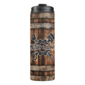 整備士ロゴ木筒素朴 タンブラー (正面)