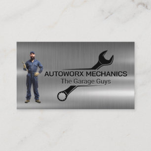 整備士保持レンチ 自動サービス メタリック 名刺