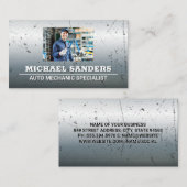 整備士保持レンチ |金属の背景 名刺 (正面/裏面)