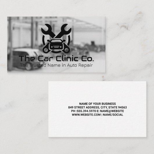 整備士修復ロゴ | ガレージショップ 名刺 (正面/裏面)