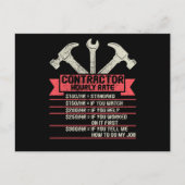 整備士修理の時給 ポストカード (正面)