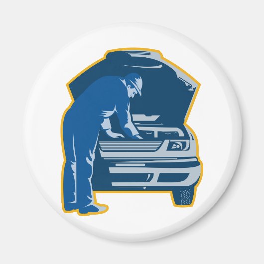 整備士修理固定車 マグネット (正面)