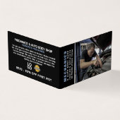 整備士写真、自動整備士と修理、詳細 名刺 (外部)