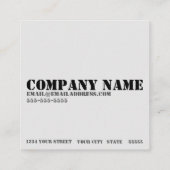 整備士及び修理正方形のソケット・レンチビジネス スクエア名刺 (裏面)