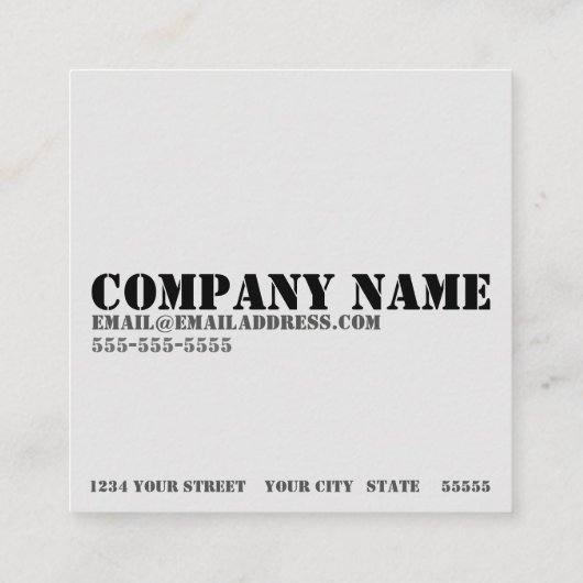 整備士及び修理正方形のソケット・レンチビジネス スクエア名刺 (裏面)