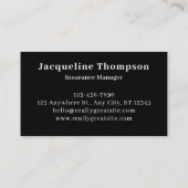 整備士名刺の白黒モダン 名刺 (裏面)