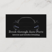 整備士名刺の白黒モダン 名刺 (正面)