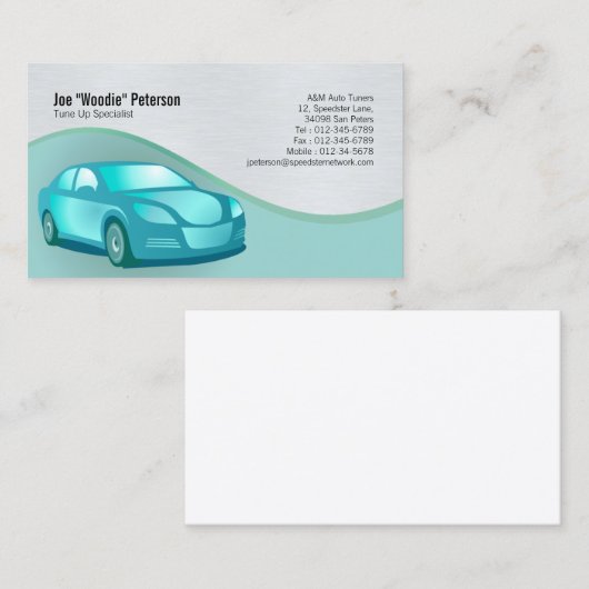 整備士名刺セダンカーシルエット 名刺 (正面/裏面)