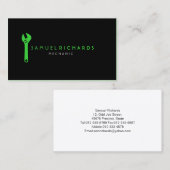 整備士名刺レンチシンプルシルエット 名刺 (正面/裏面)