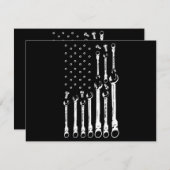 整備士国旗アメリカ愛国旗カー整備士 エンクロージャーカード (正面/裏面)