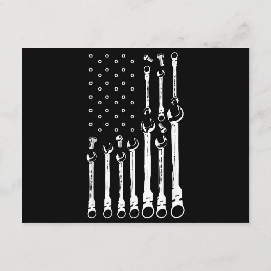 整備士国旗アメリカ愛国旗カー整備士 エンクロージャーカード (裏面)