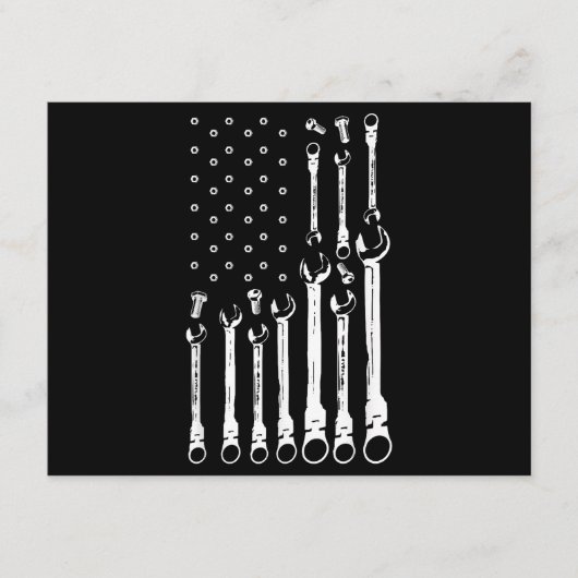 整備士国旗アメリカ愛国旗カー整備士 エンクロージャーカード (正面)