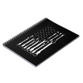 整備士国旗アメリカ愛国旗カー整備士 ノートブック (左側)