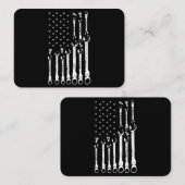 整備士国旗アメリカ愛国旗カー整備士 名刺 (正面/裏面)