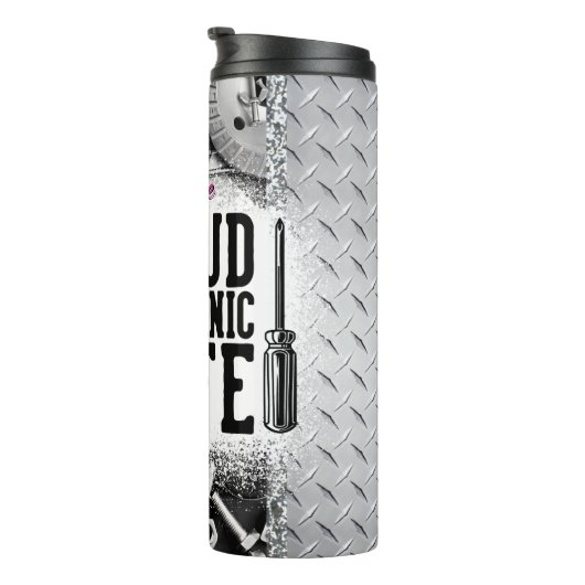 整備士妻誇りを持った工業用グラフィック タンブラー (回転右)