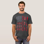 整備士愛国的整備士アメリカ国旗 Tシャツ (正面フル)