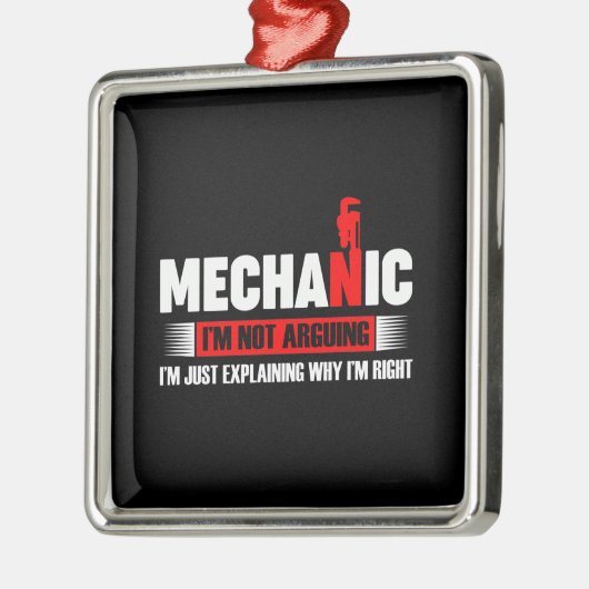 整備士愛好家 |整備士が言い争っていない メタルオーナメント (左)