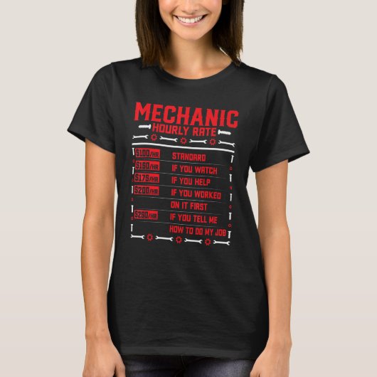 整備士時給の自動整備士カーリペアマン Tシャツ (正面)
