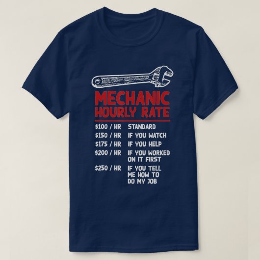 整備士時給カーおもしろいバイバイラバーGi Tシャツ (デザイン正面)