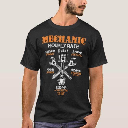 整備士時給ヴィンテージ労働日 Tシャツ (正面)