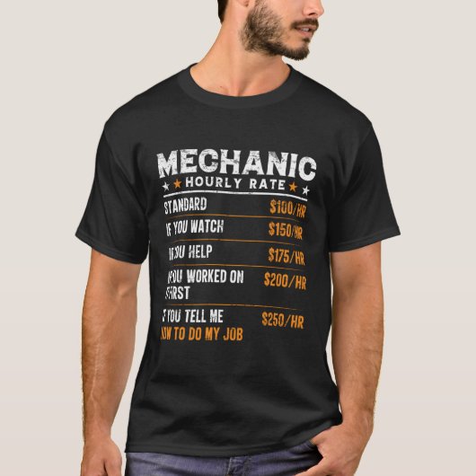 整備士時給整備士労働者 Tシャツ (正面)