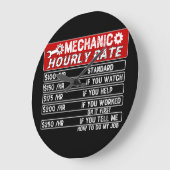整備士時給 ラージ壁時計 (傾斜)