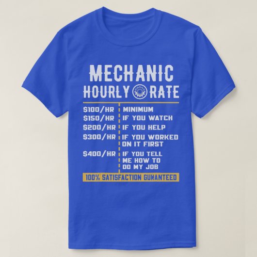 整備士時給 Tシャツ (デザイン正面)