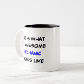 整備士素晴らし、 ツートーンマグカップ (正面左)