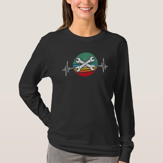 整備士職人ハートラインカー整備士ECG私 Tシャツ (正面)